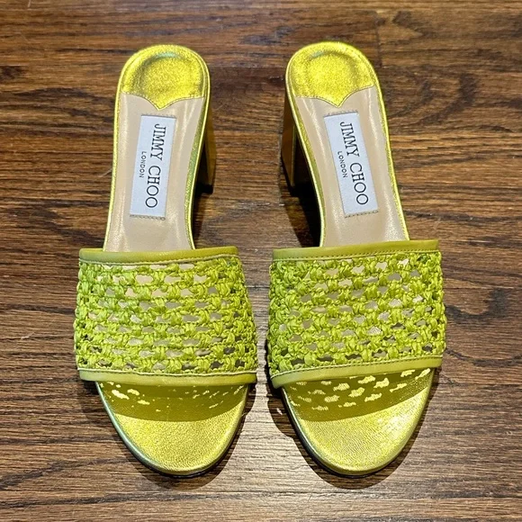 Jimmy Choo Minea Woven Raffia Sandals